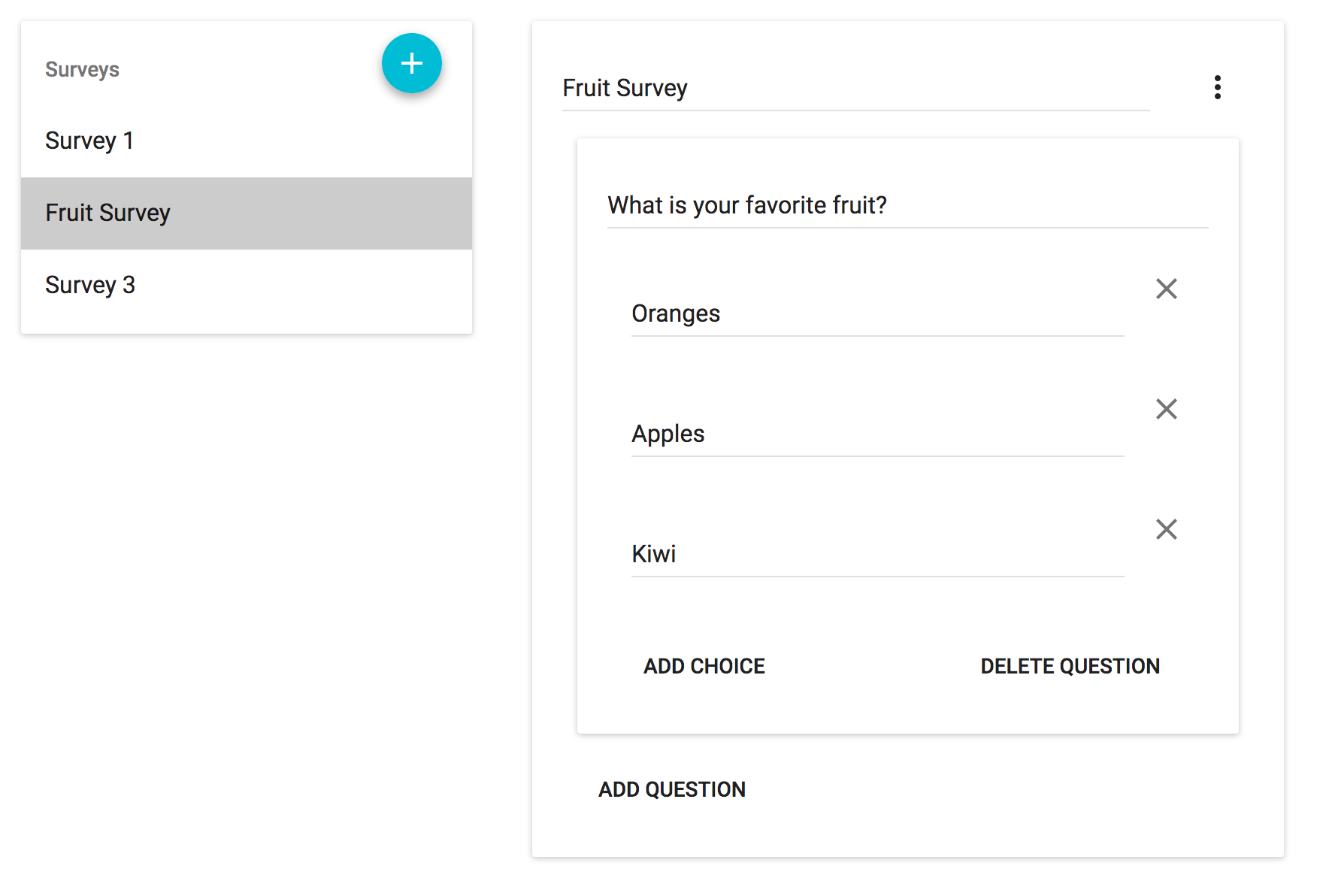 Survey interface